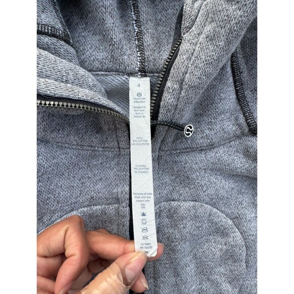 Lululemon On The‎ Daily Hoodie Full Zip Black Gray Women's Sz 4 - Picture 5 of 9
